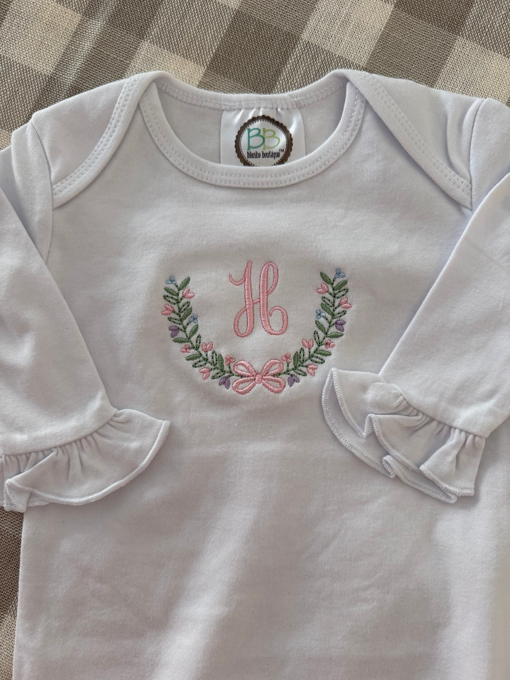 Sweet Beginnings Newborn Gown & Ruffle Blanket Set