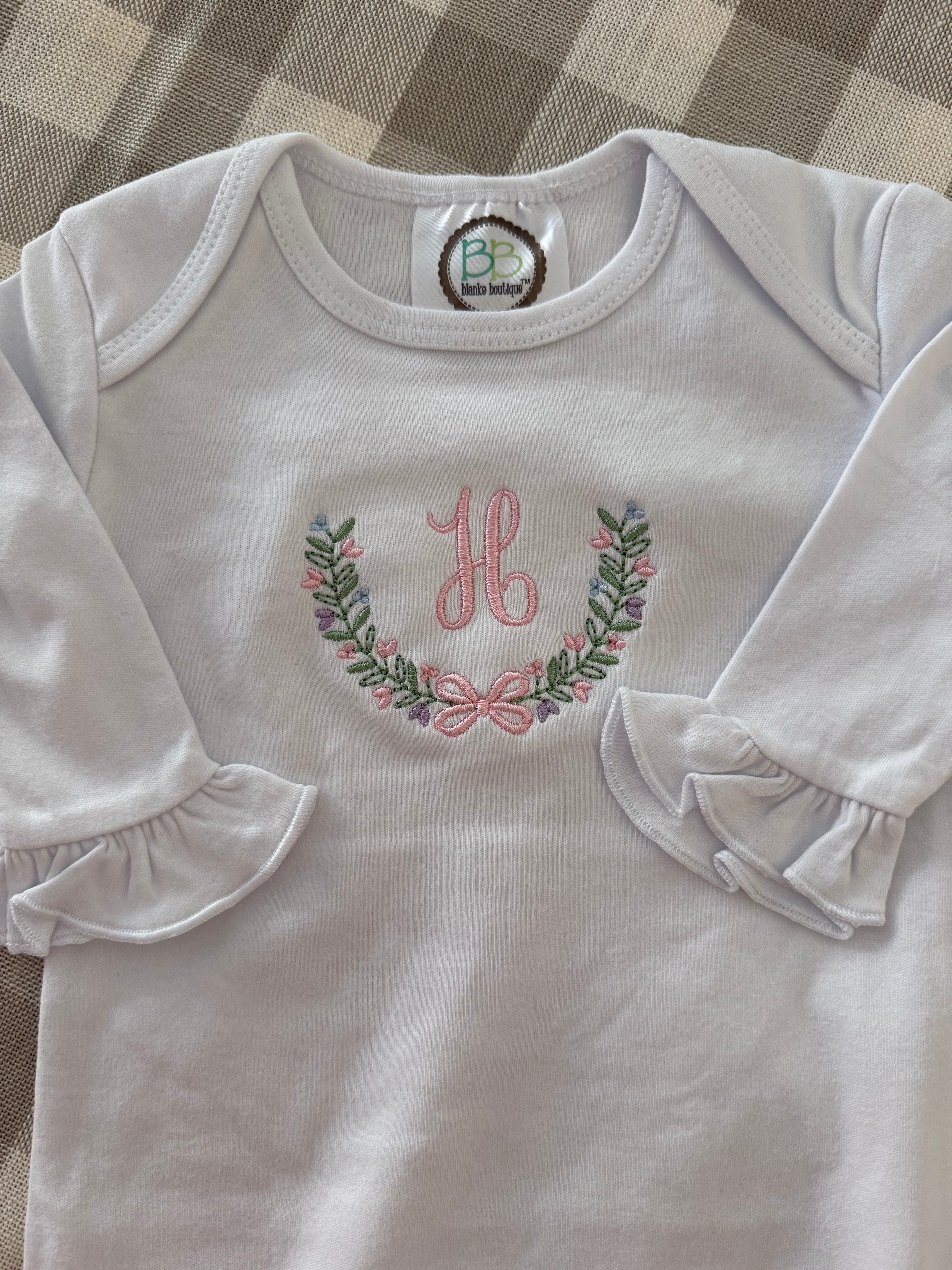 Sweet Beginnings Newborn Gown & Ruffle Blanket Set