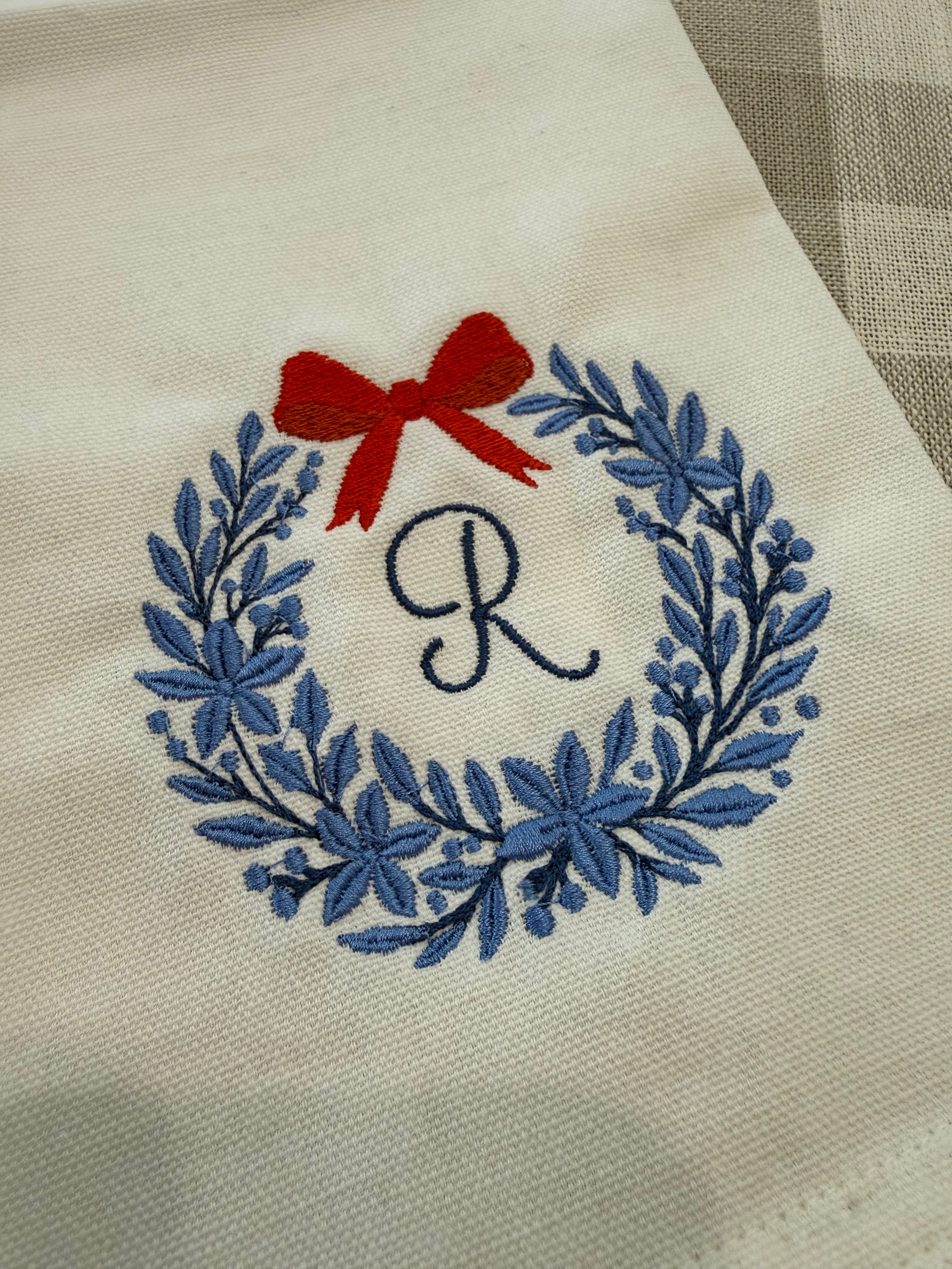 Merry & Bright Personalized Tea Towel