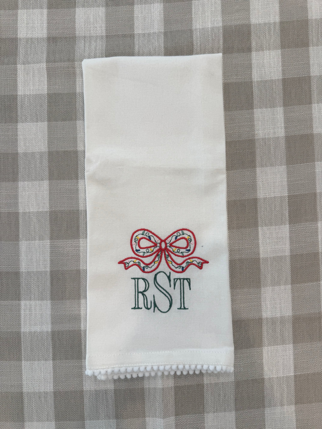 Merry & Bright Personalized Tea Towel