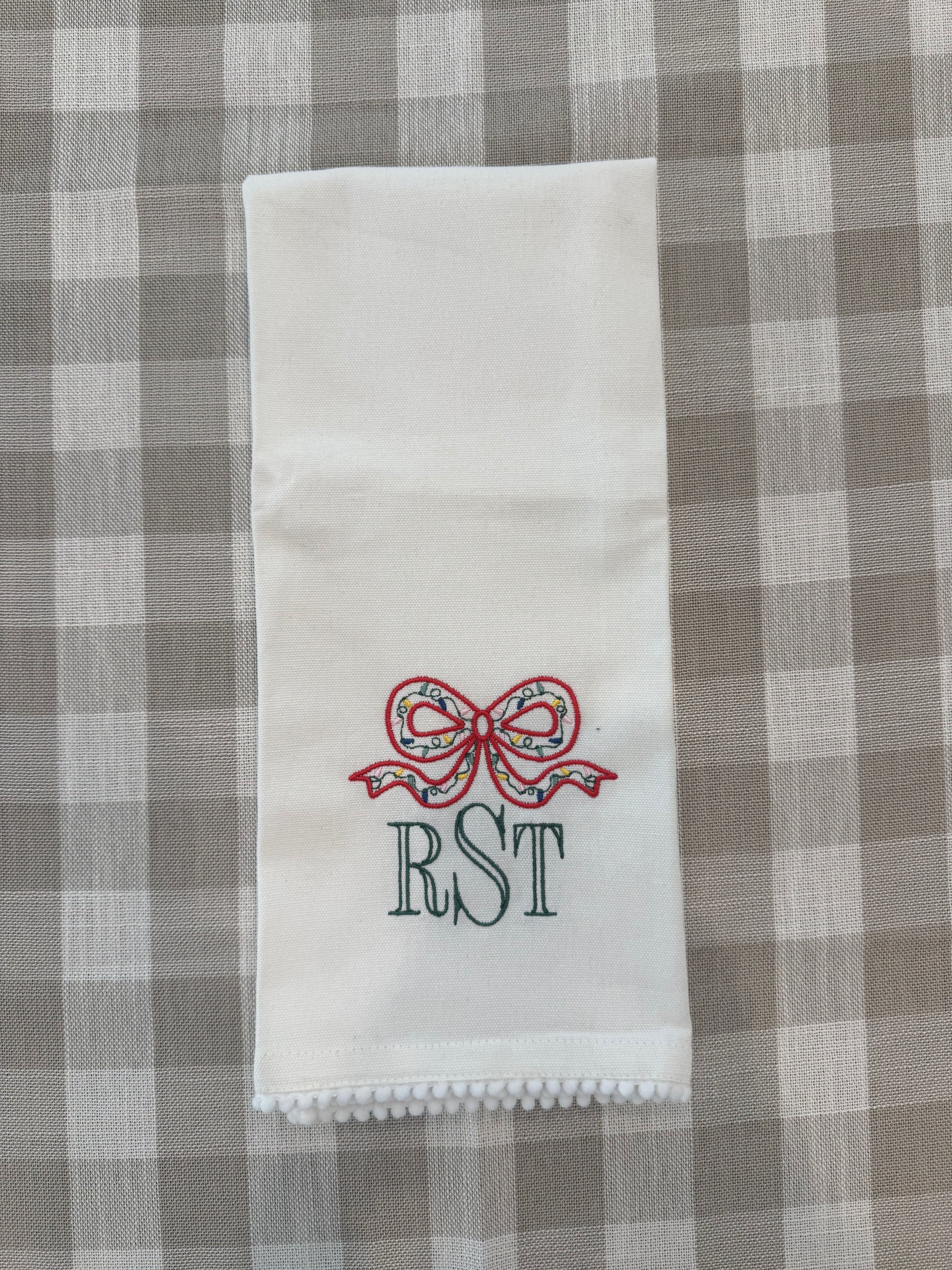 Merry & Bright Personalized Tea Towel