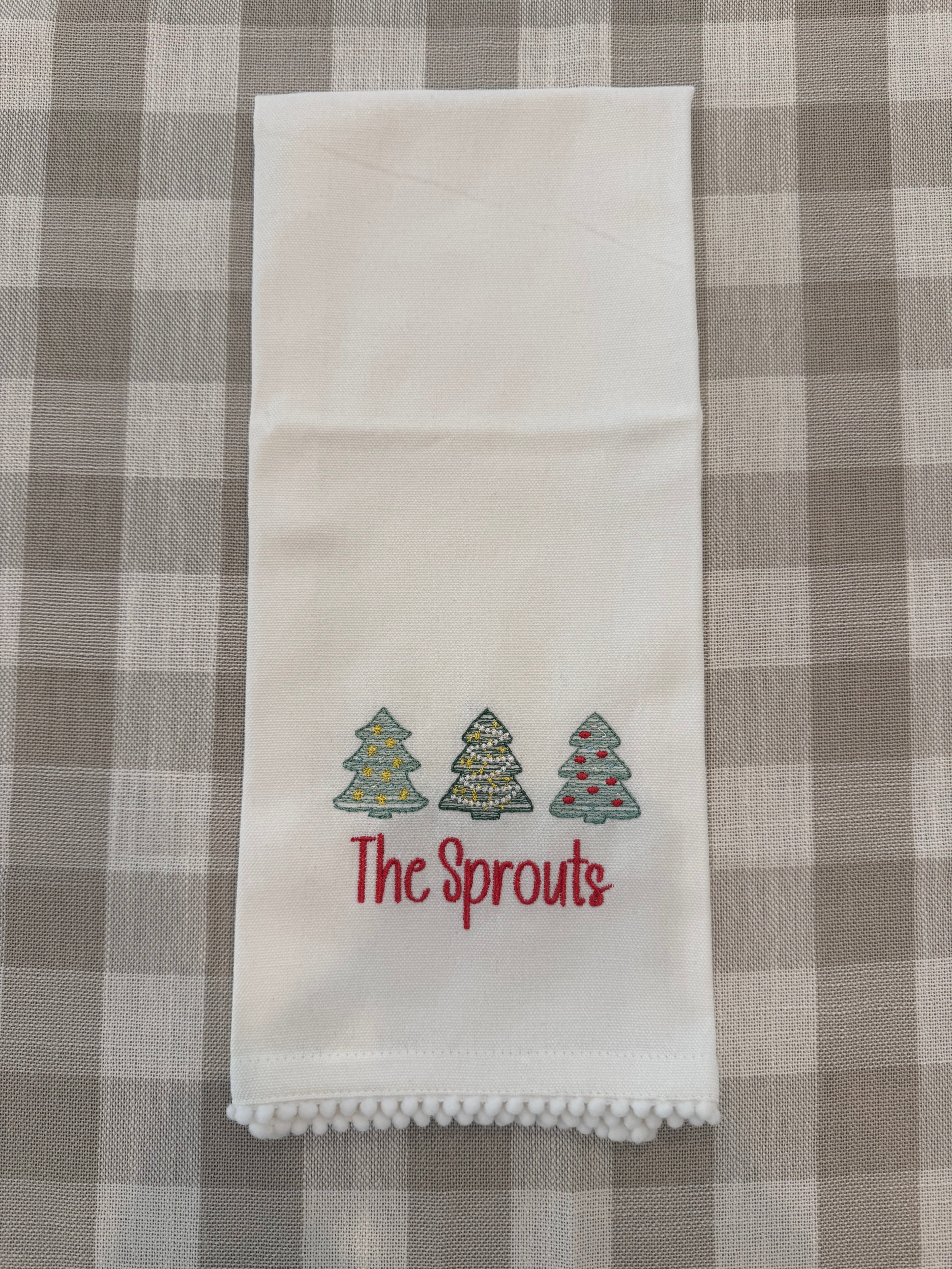 Merry & Bright Personalized Tea Towel