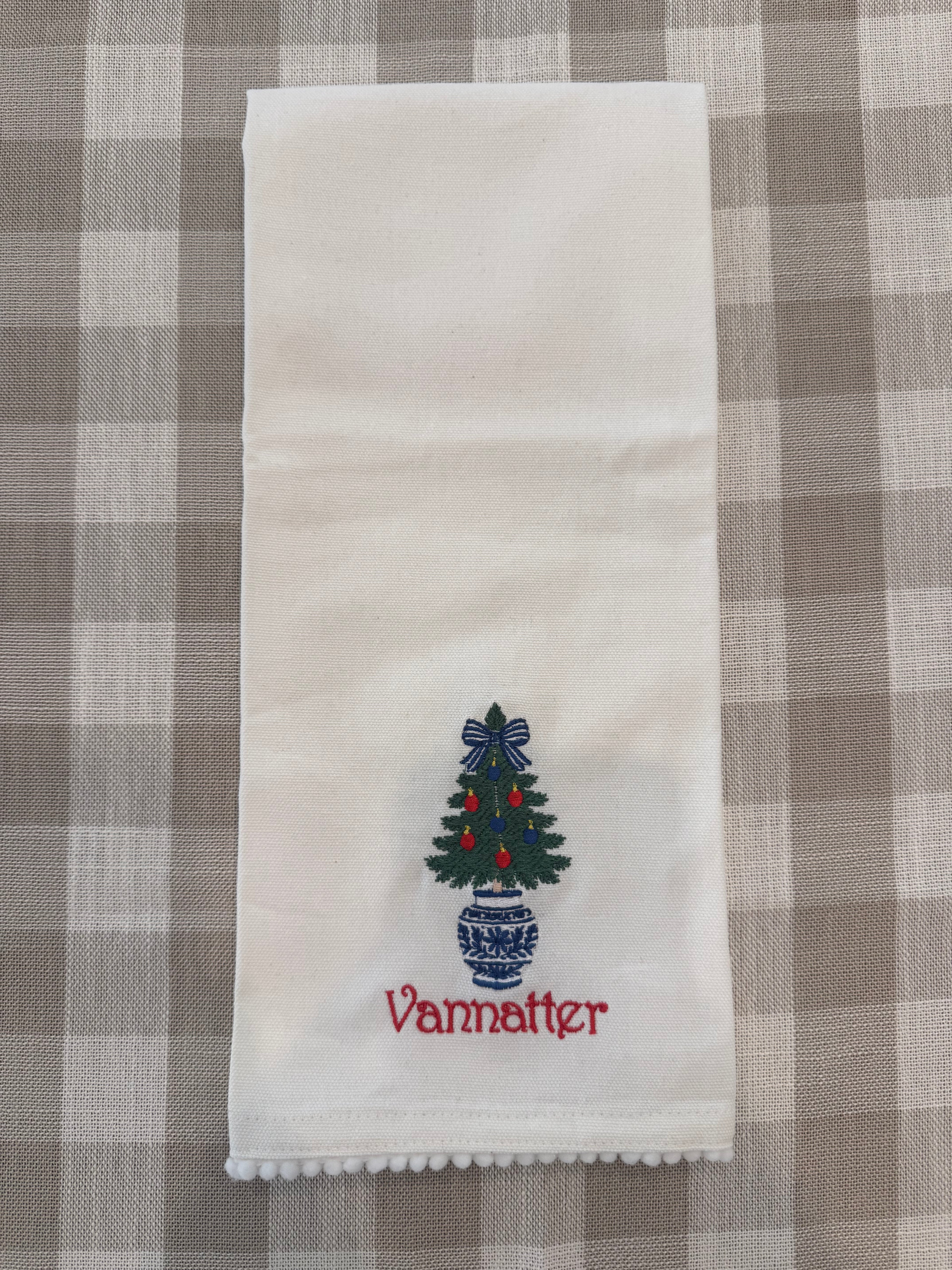 Merry & Bright Personalized Tea Towel