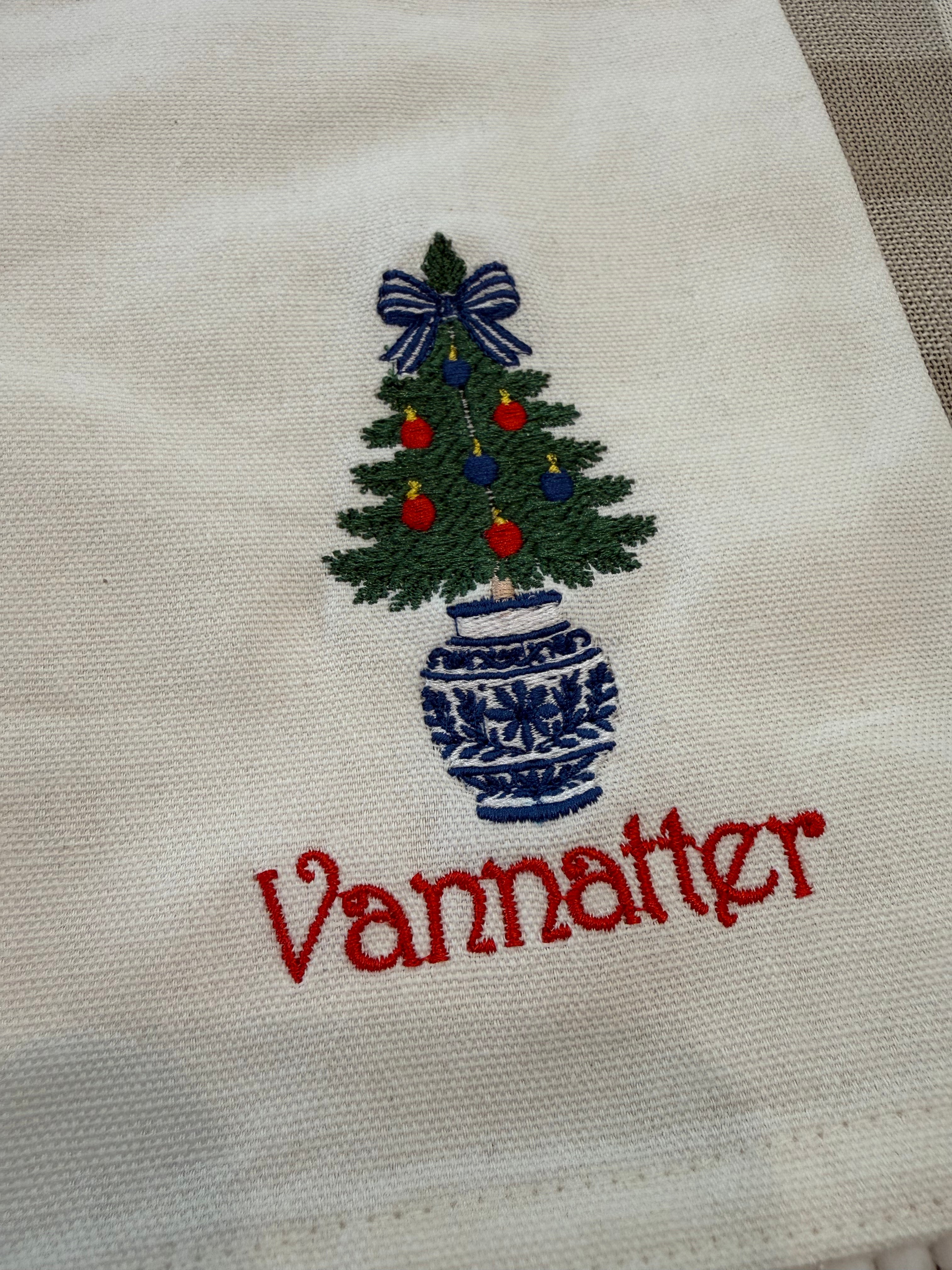 Merry & Bright Personalized Tea Towel