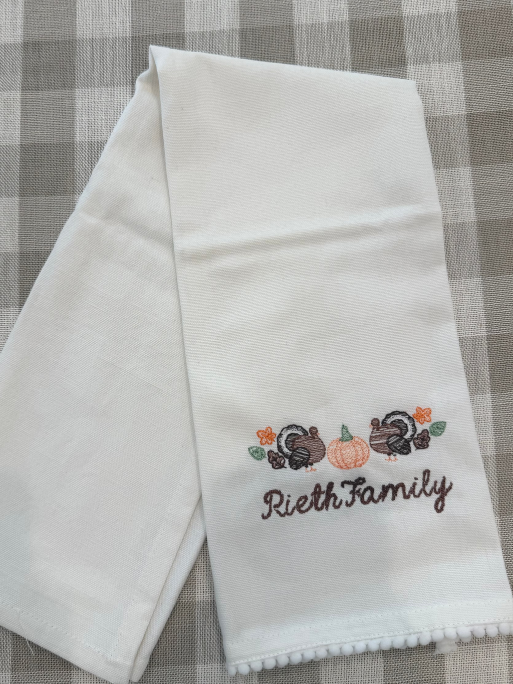 Thanksgiving Family Personalized Tea Towel