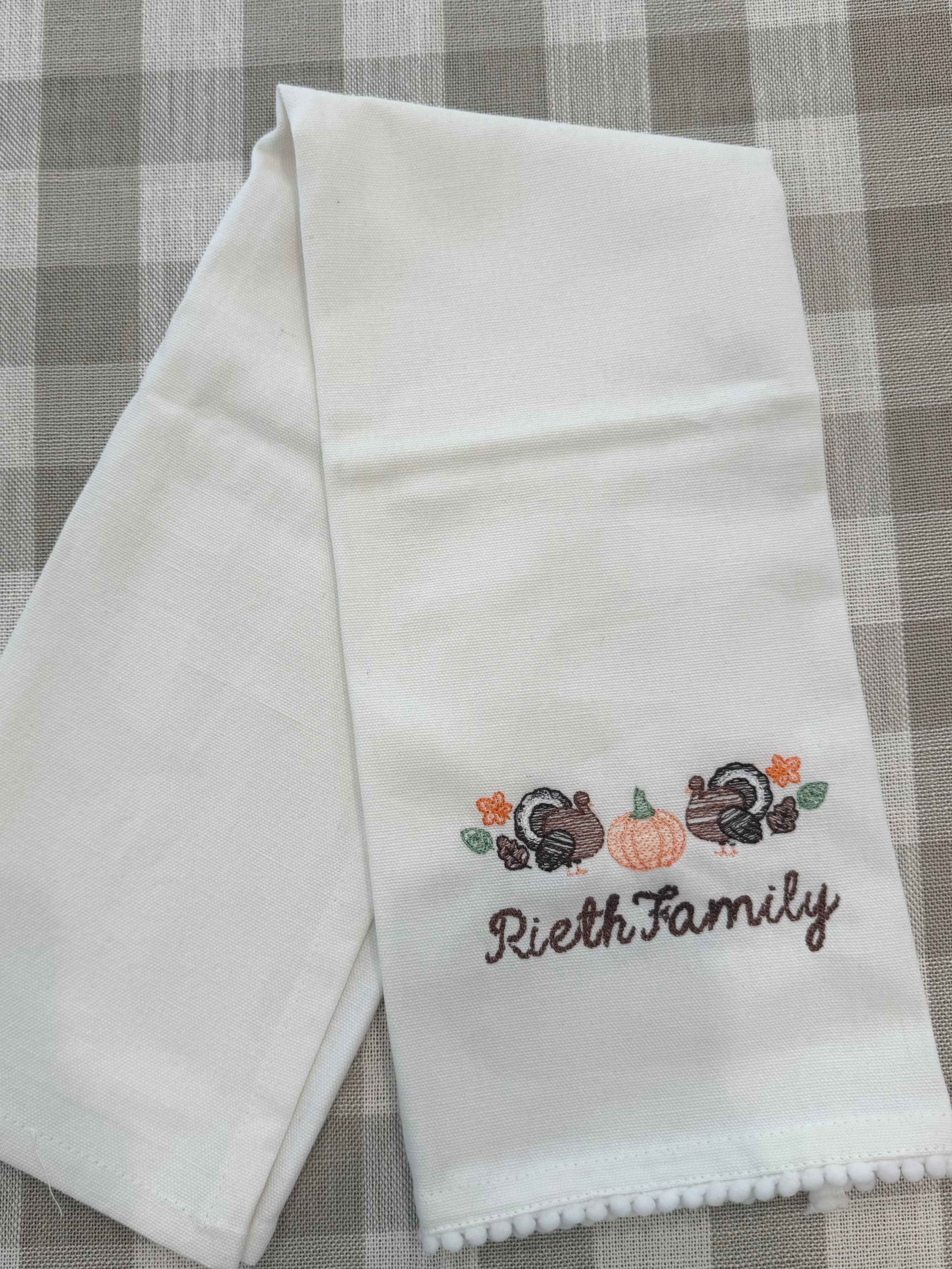 Thanksgiving Family Personalized Tea Towel