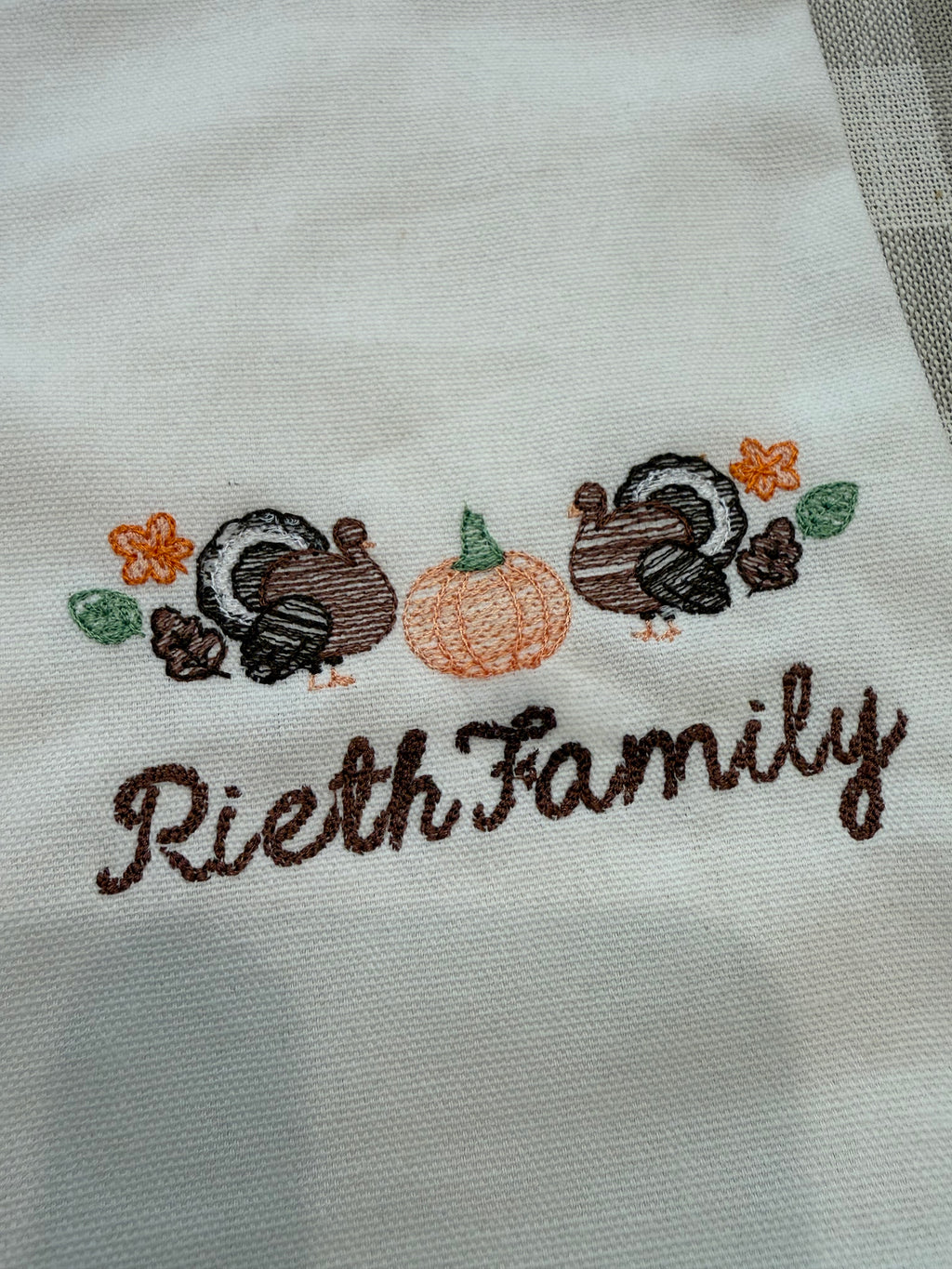 Thanksgiving Family Personalized Tea Towel