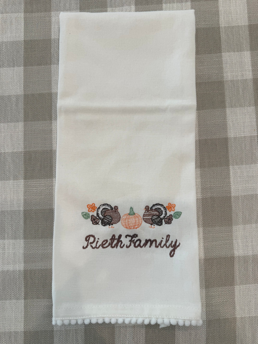 Thanksgiving Family Personalized Tea Towel