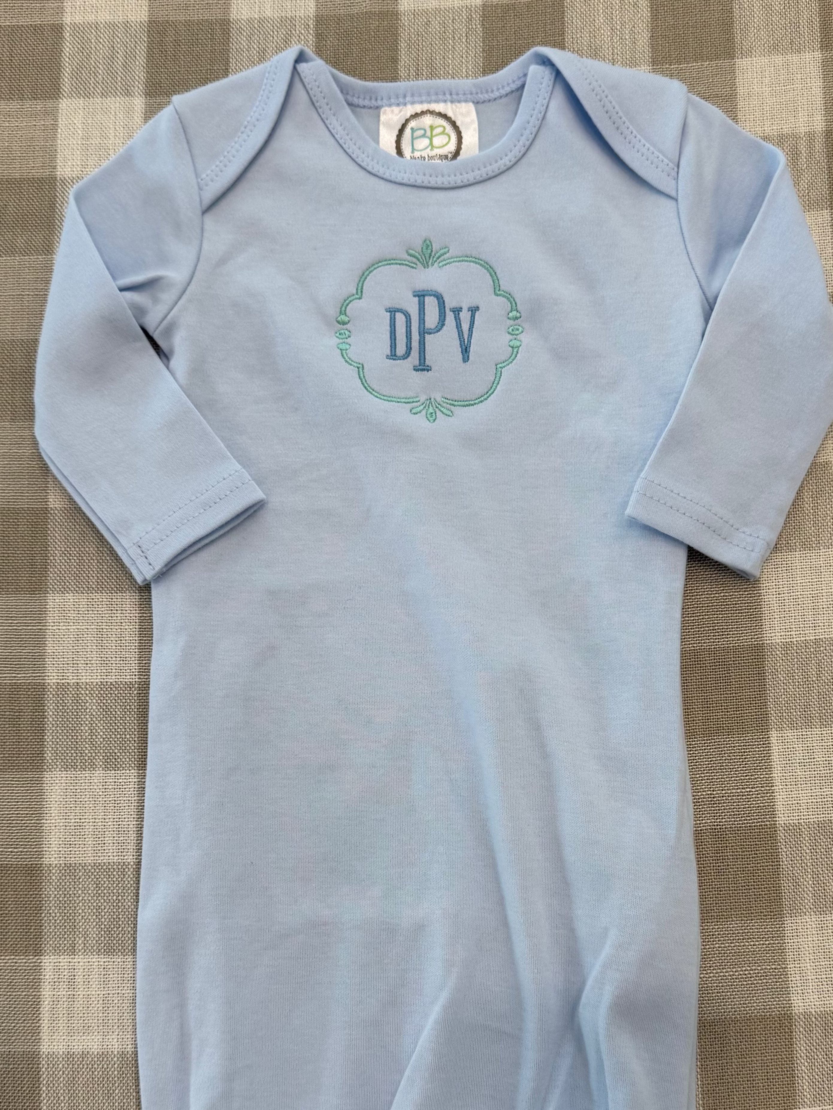 Blue Newborn Gown & Blanket Set