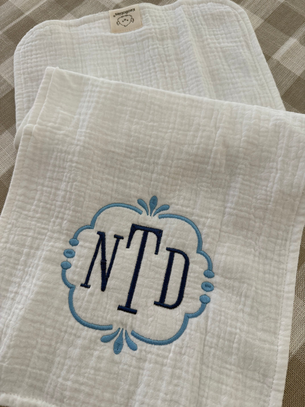 All Aboard Muslin Burp Cloths (Set of Two)