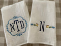 All Aboard Muslin Burp Cloths (Set of Two)
