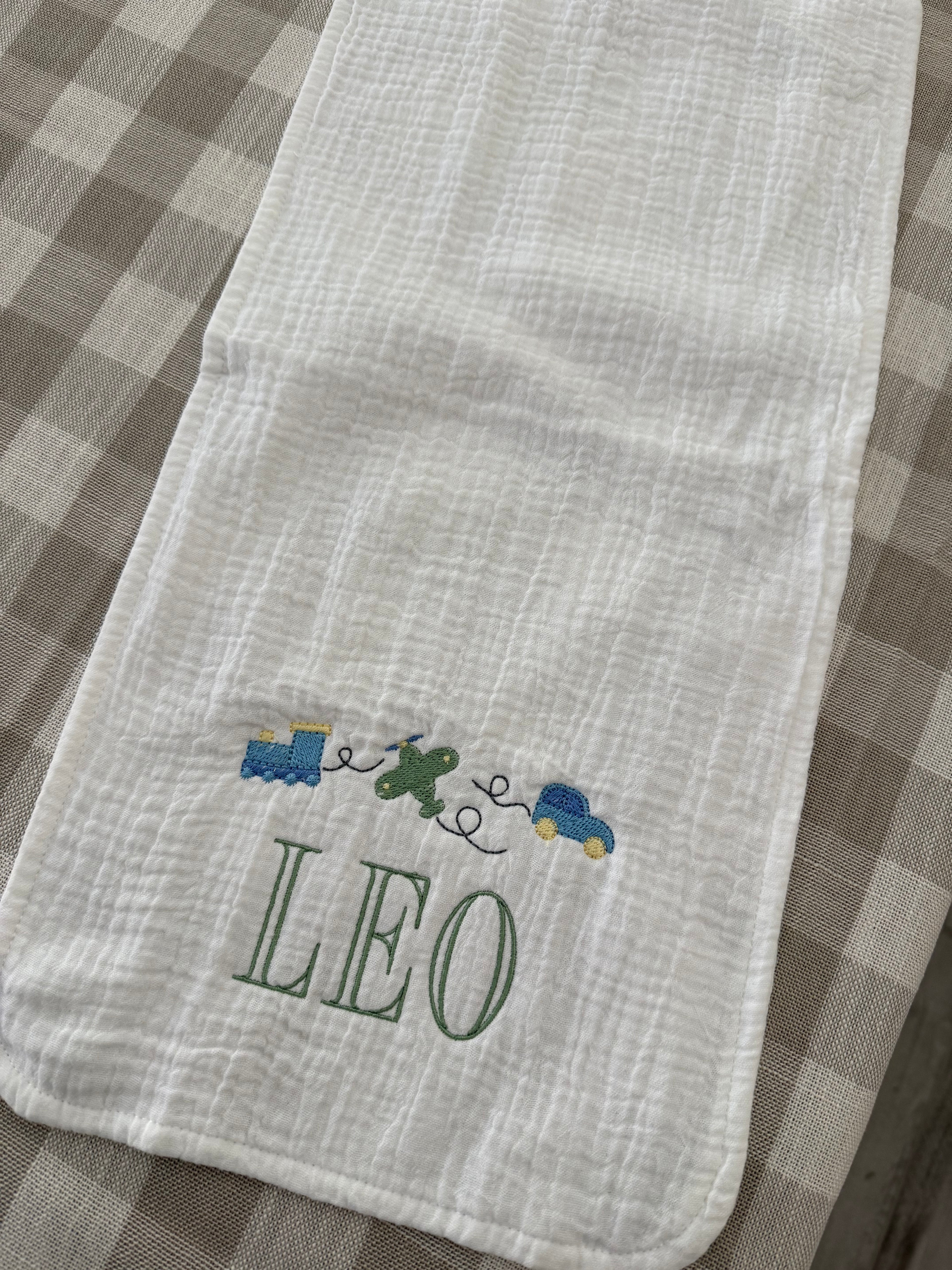 Planes, Trains & Automobiles Muslin Burp Cloths (Set of Two)