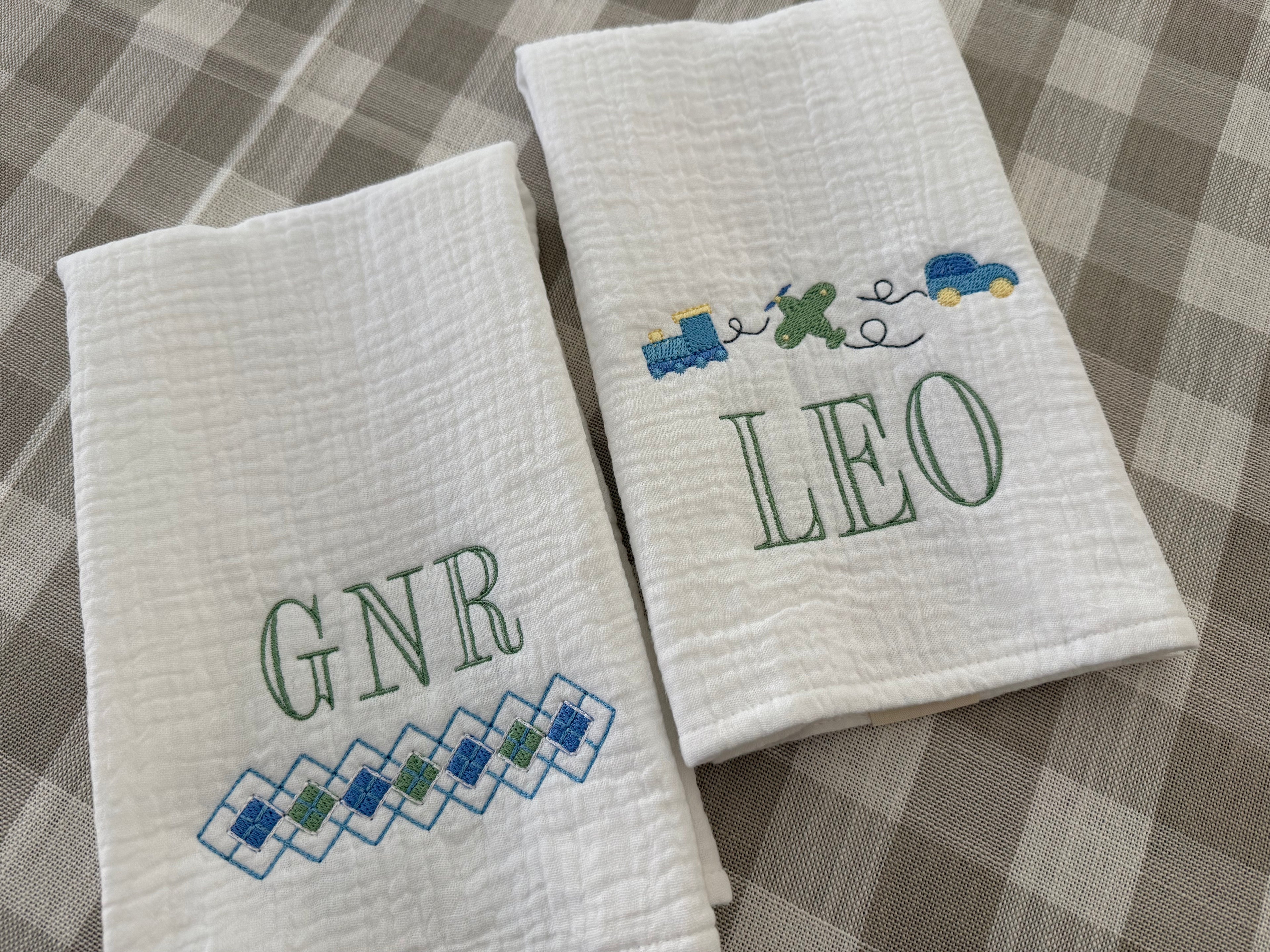Planes, Trains & Automobiles Muslin Burp Cloths (Set of Two)