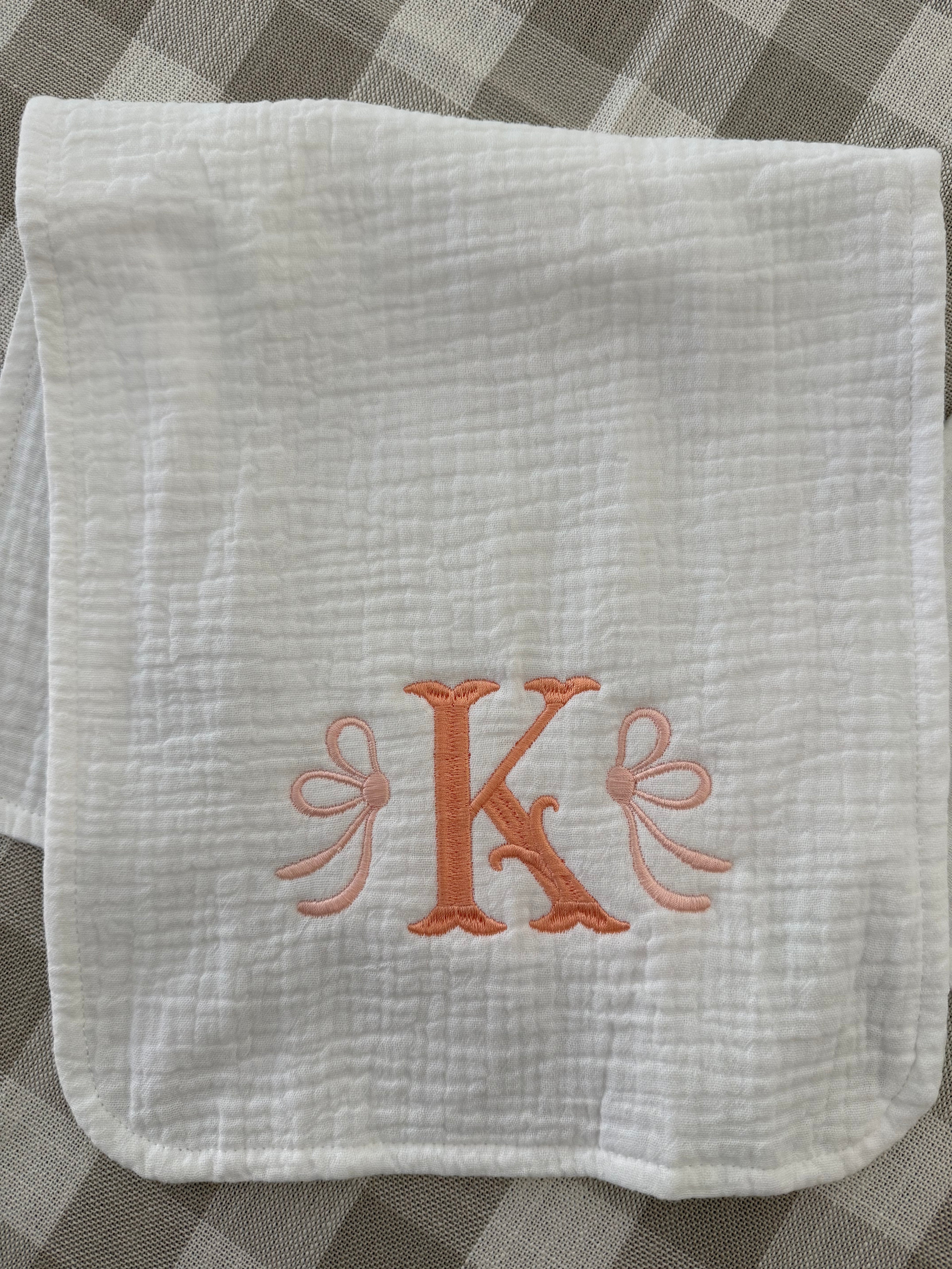 Sweet Bows Muslin Burp Cloths (Set of Two)