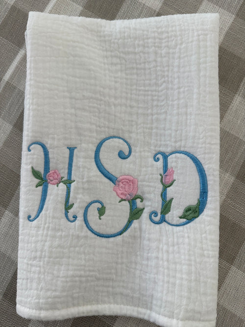 Blooms & Bows Muslin Burp Cloths (Set of Two)