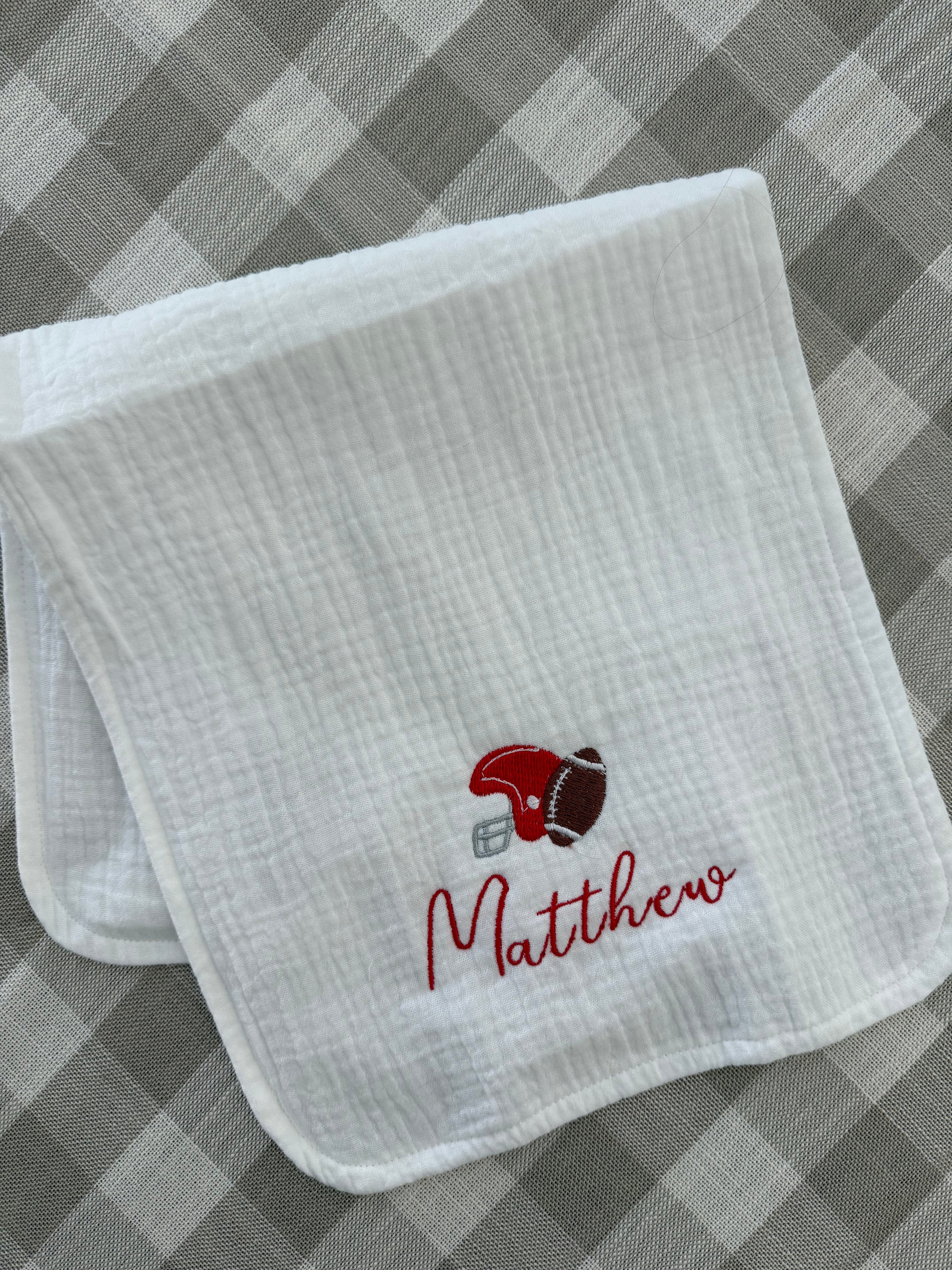 Sunday Funday Muslin Burp Cloths (Set of Two)