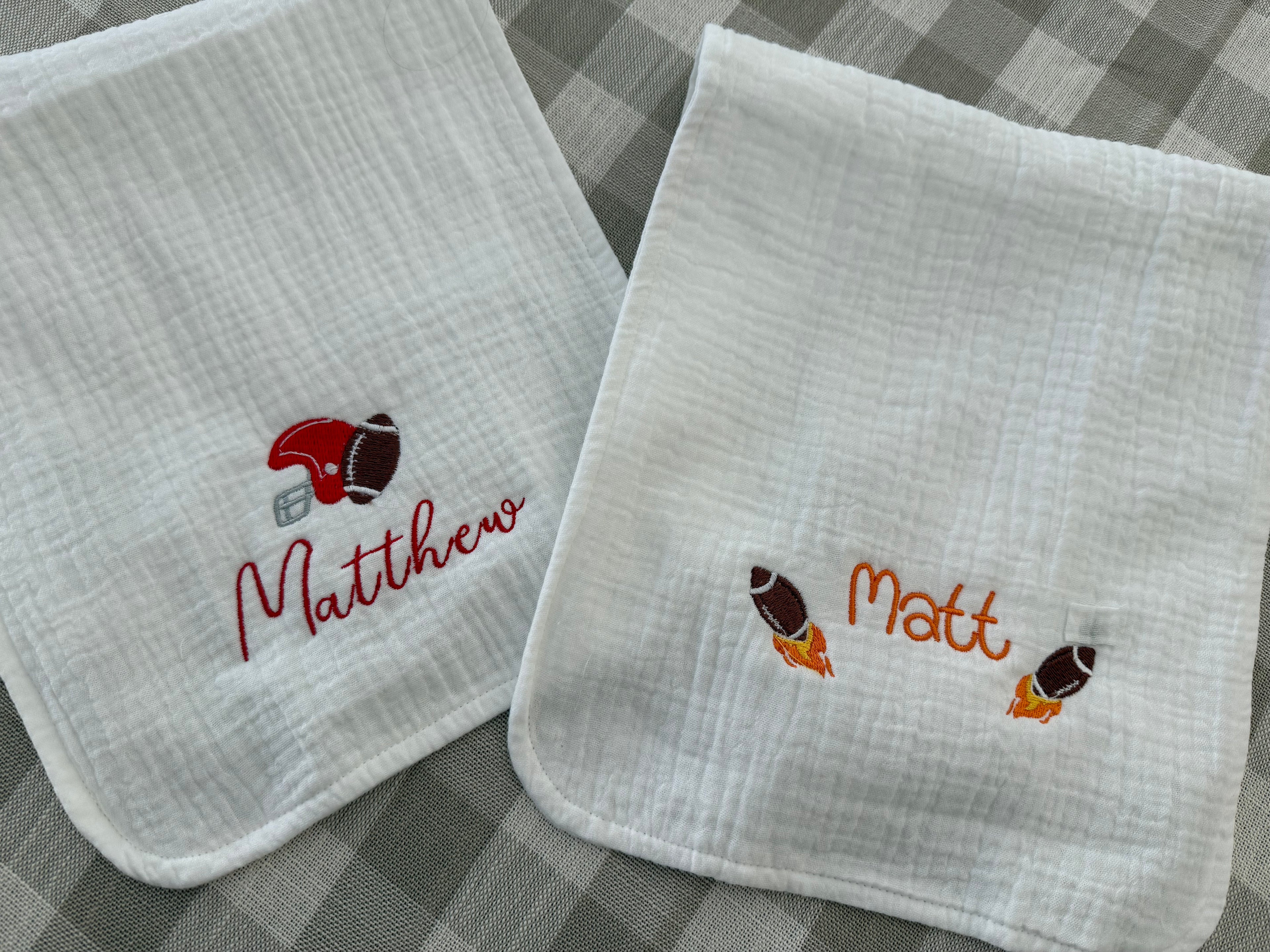 Sunday Funday Muslin Burp Cloths (Set of Two)