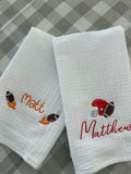 Sunday Funday Muslin Burp Cloths (Set of Two)