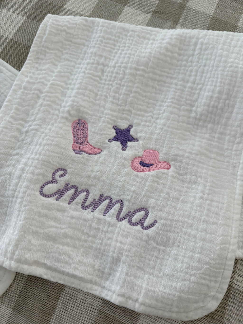 Little Buckaroo Muslin Burp Cloths (Set of Two)