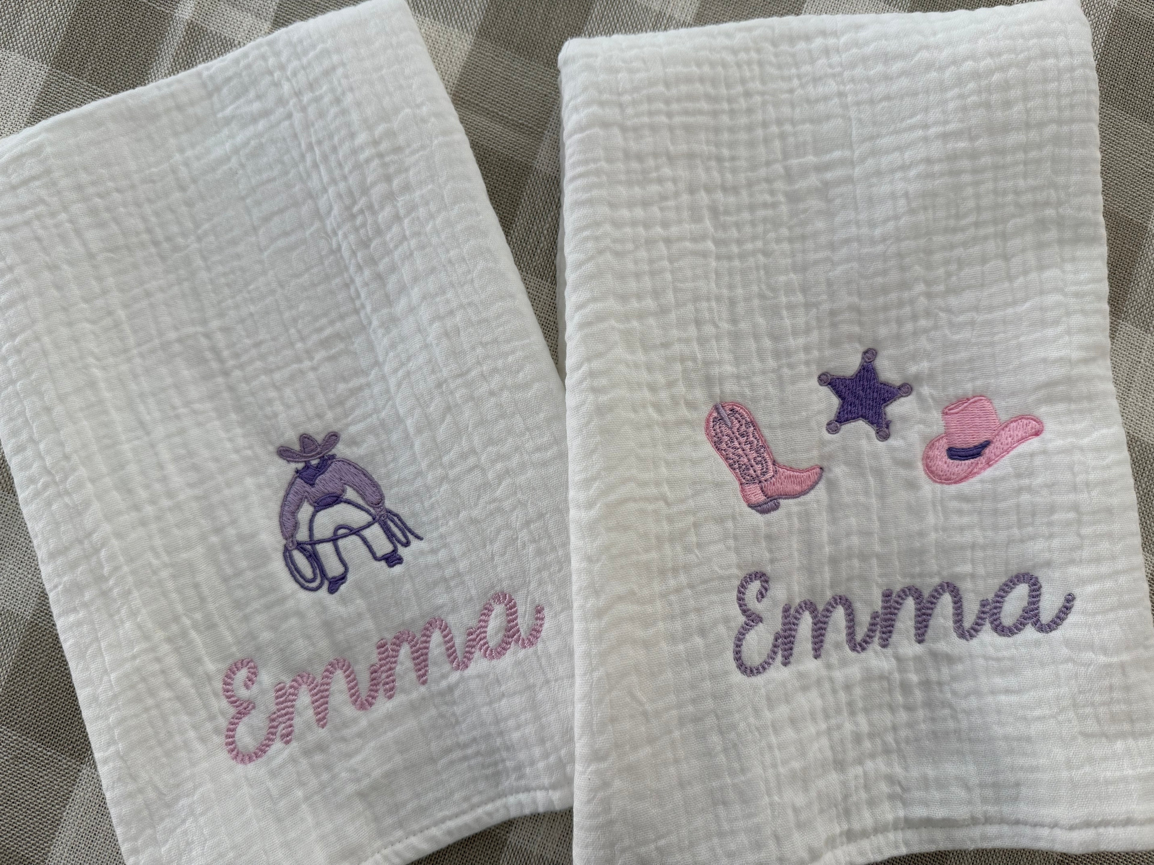 Little Buckaroo Muslin Burp Cloths (Set of Two)