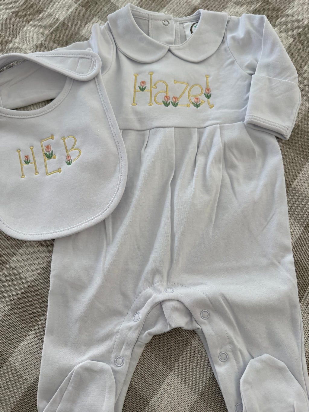 Tiny Tulips Footed Sleeper Set