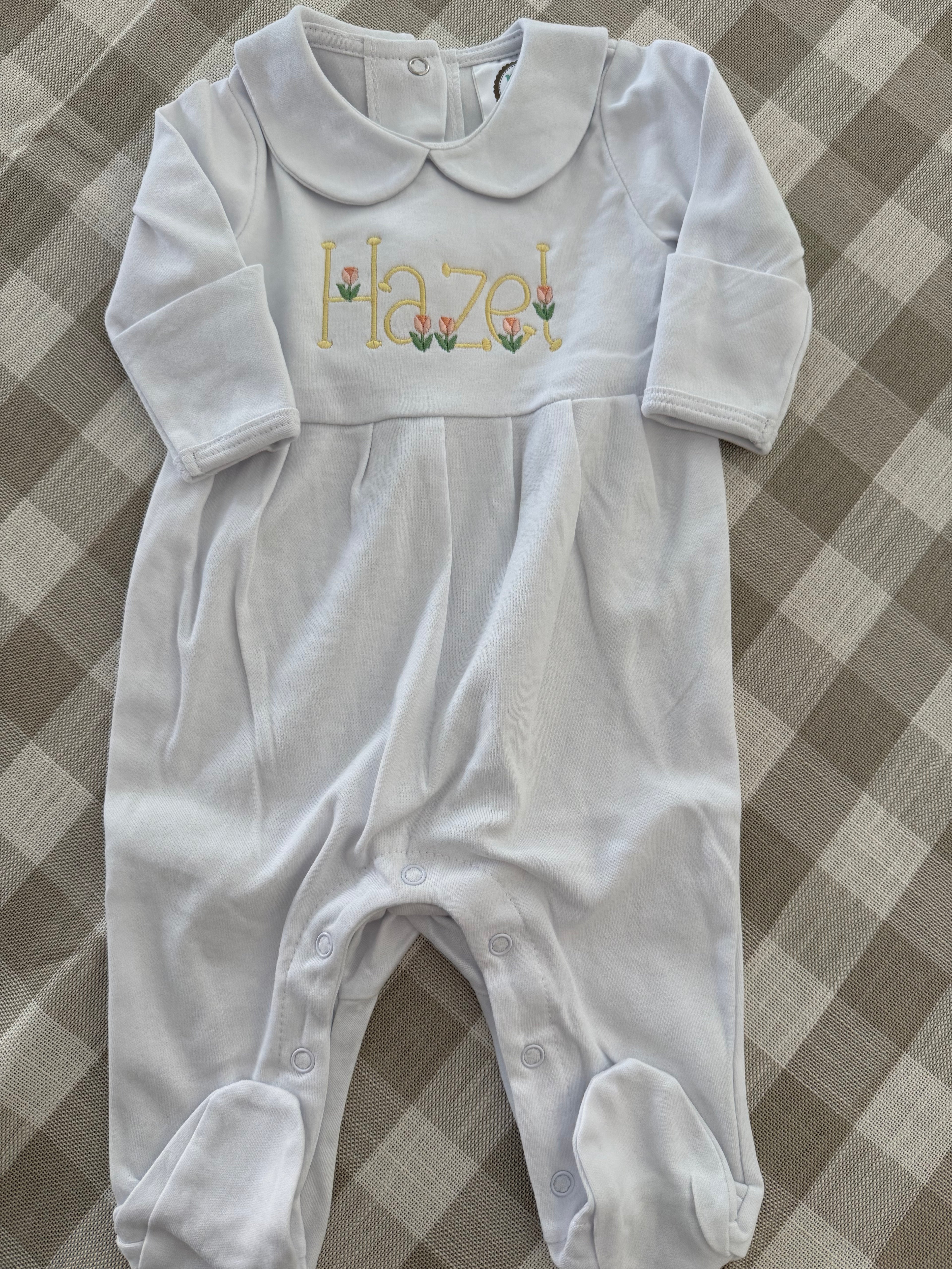 Tiny Tulips Footed Sleeper Set