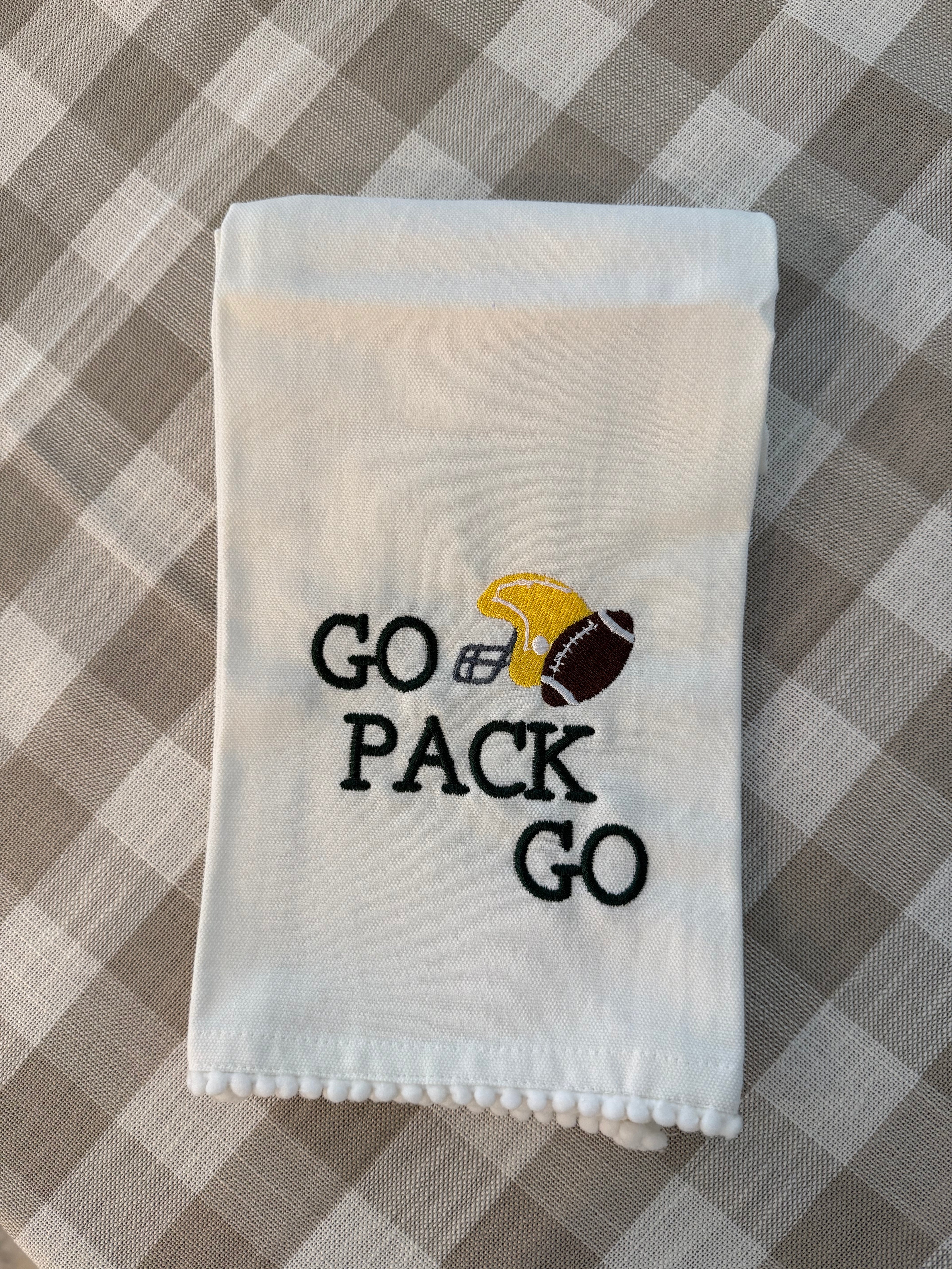 Team Spirit Embroidered Pillow Cover & Tea Towel