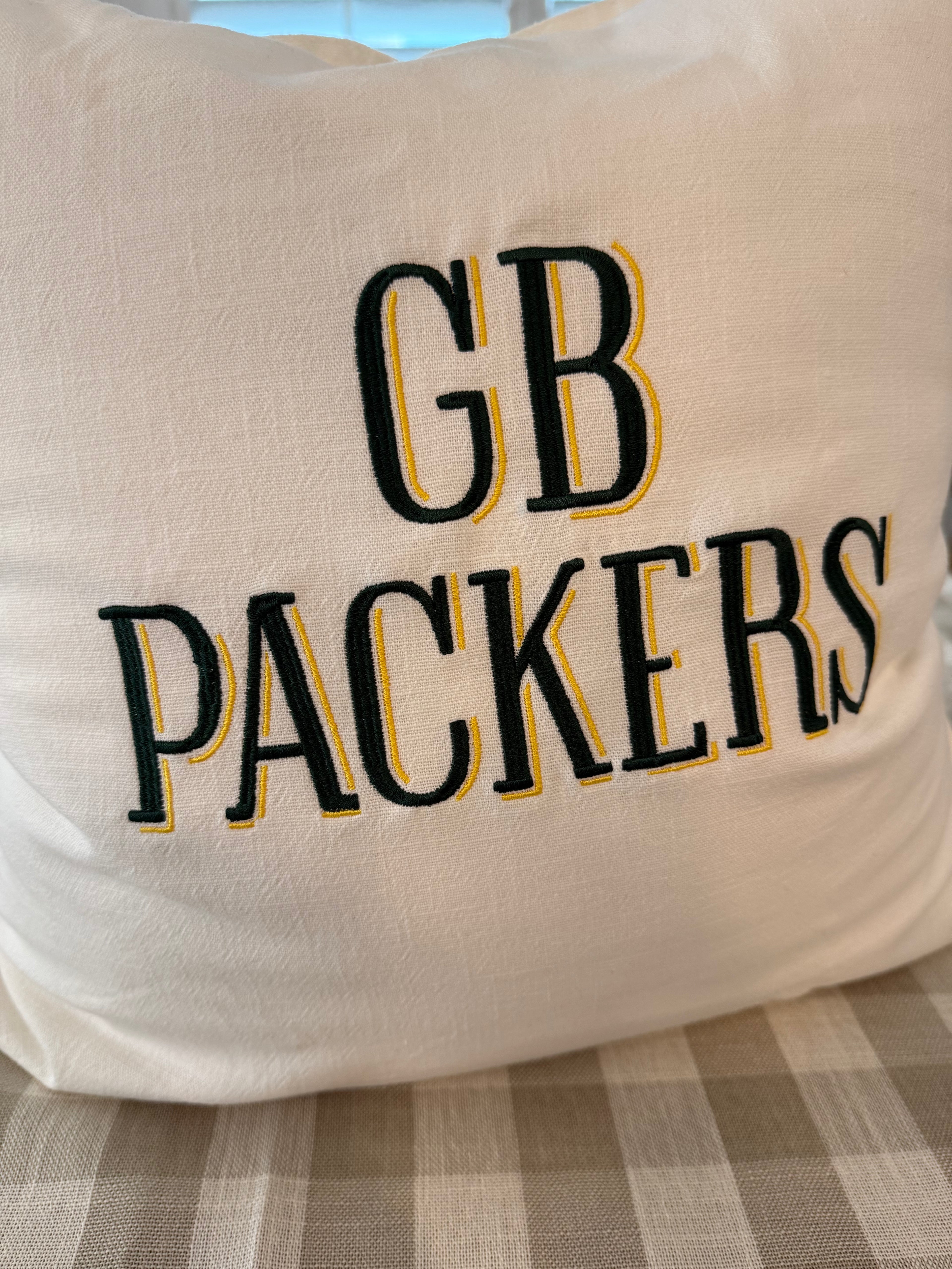 Team Spirit Embroidered Pillow Cover & Tea Towel